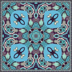 Traditional ornamental floral paisley bandanna Square ornament N22