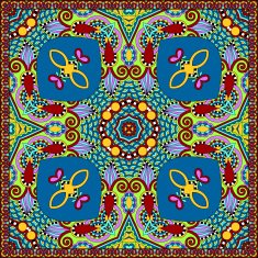 Traditional ornamental floral paisley bandanna Square ornament N23