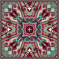 silk neck scarf or kerchief square pattern design in ukrainian N16