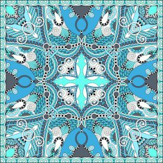 silk neck scarf or kerchief square pattern design in ukrainian N18