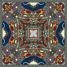 silk neck scarf or kerchief square pattern design in ukrainian N21