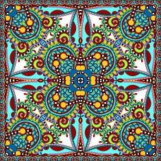 silk neck scarf or kerchief square pattern design in ukrainian N29