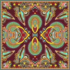 Traditional ornamental floral paisley bandanna Square ornament N24