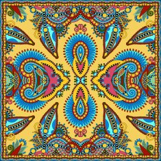 Traditional ornamental floral paisley bandanna Square ornament N25
