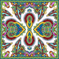 Traditional ornamental floral paisley bandanna Square ornament N27