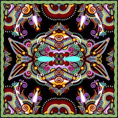 Traditional ornamental floral paisley bandanna Square ornament N28