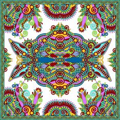 Traditional ornamental floral paisley bandanna Square ornament N30