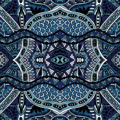 Blue Oriental Ethnic Seamless pattern design
