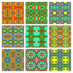 set of different seamless colored vintage geometric pattern N23