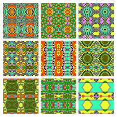 set of different seamless colored vintage geometric pattern N25
