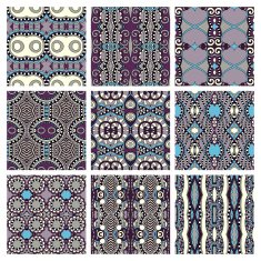 set of different seamless colored vintage geometric pattern N27