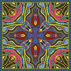 silk neck scarf or kerchief square pattern design N42