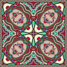 silk neck scarf or kerchief square pattern design N43