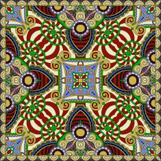 silk neck scarf or kerchief square pattern design N51