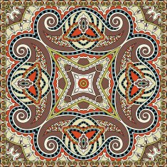Traditional ornamental floral paisley bandanna N570