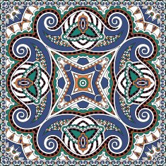 Traditional ornamental floral paisley bandanna N571