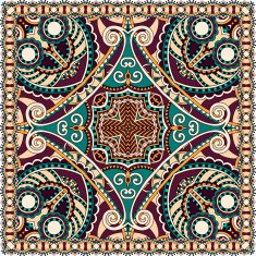 Traditional ornamental floral paisley bandanna N572
