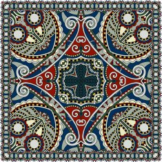 Traditional ornamental floral paisley bandanna N573