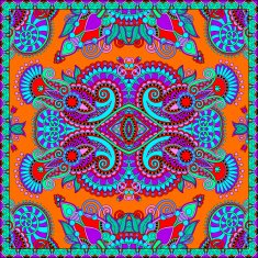 Traditional ornamental floral paisley bandanna N577