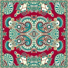 Traditional ornamental floral paisley bandanna N578