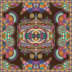 Traditional ornamental floral paisley bandanna N579