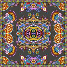 Traditional ornamental floral paisley bandanna N580