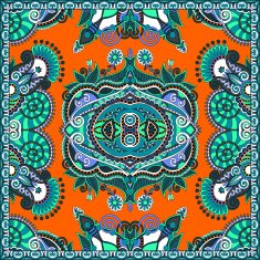 Traditional ornamental floral paisley bandanna N581