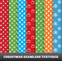 Merry christmas vector seamless patterns