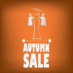 Autumn sales poster with fashionable man and woman N2