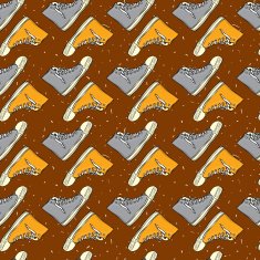 Hand drawn vintage sport shoe Seamless pattern