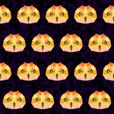 Bright polygonal owl pattern background