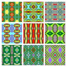 set of different seamless colored vintage geometric pattern tex N25
