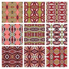 set of different seamless colored vintage geometric pattern tex N29
