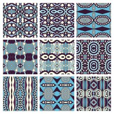 set of different seamless colored vintage geometric pattern tex N36