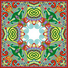 Traditional ornamental floral paisley bandanna Square ornament N36