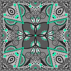 Traditional ornamental floral paisley bandanna Square ornament N37