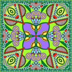 Traditional ornamental floral paisley bandanna Square ornament N38