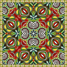 Traditional ornamental floral paisley bandanna Square ornament N41
