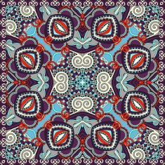 Traditional ornamental floral paisley bandanna Square ornament N42