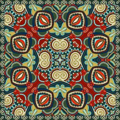 Traditional ornamental floral paisley bandanna Square ornament N43