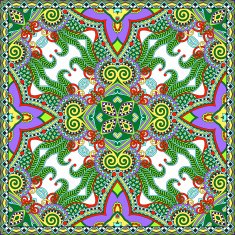 Traditional ornamental floral paisley bandanna Square ornament N47