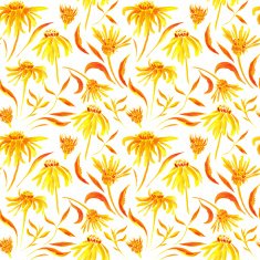Seamless watercolor pattern with flowers