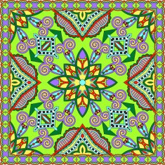 Traditional ornamental floral paisley bandanna Square ornament N49