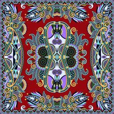 Traditional ornamental floral paisley bandanna Square ornament N52