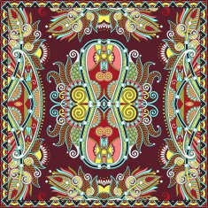Traditional ornamental floral paisley bandanna Square ornament N53