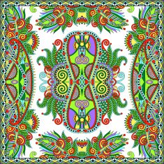 Traditional ornamental floral paisley bandanna Square ornament N54