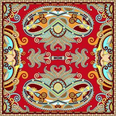 Traditional ornamental floral paisley bandanna Square ornament N55