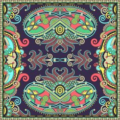 Traditional ornamental floral paisley bandanna Square ornament N57