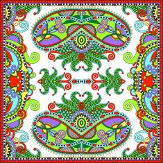 Traditional ornamental floral paisley bandanna Square ornament N58