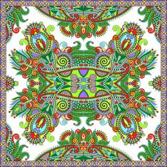 Traditional ornamental floral paisley bandanna Square ornament N63